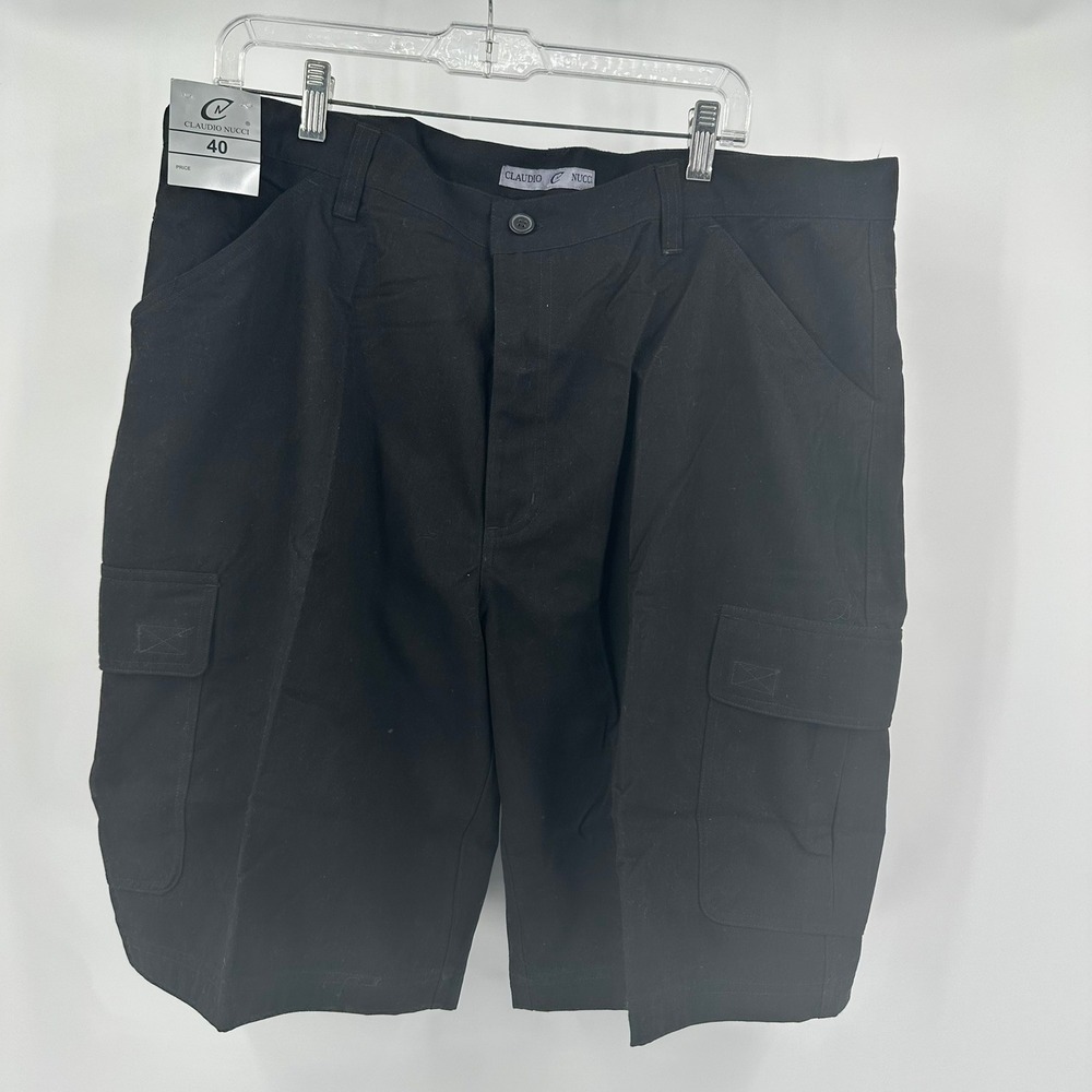 Claudio Nucci 90s Utility Mens Cargo Shorts Size 40 Black‎ Streetwear Workwear